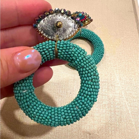 Handbeaded Evil Eye Earrings - Picture 3 of 3